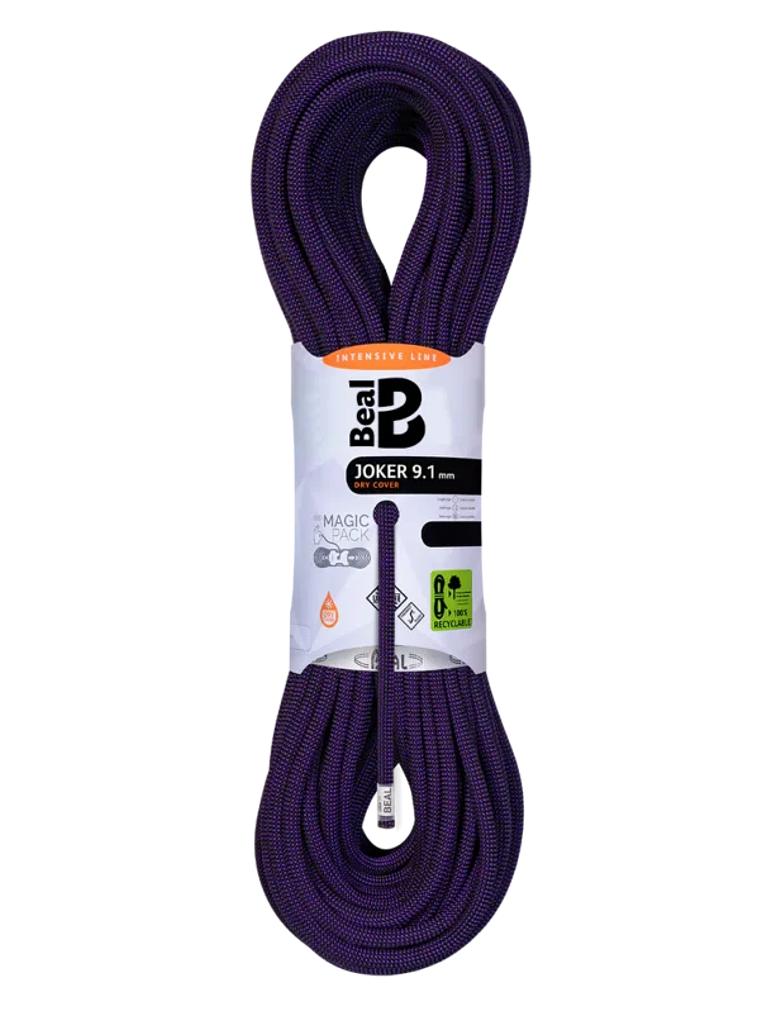 Cuerda Dinámica JOKER 9.1 mm Unicore Dry Cover x 70 mts. morado Beal 1
