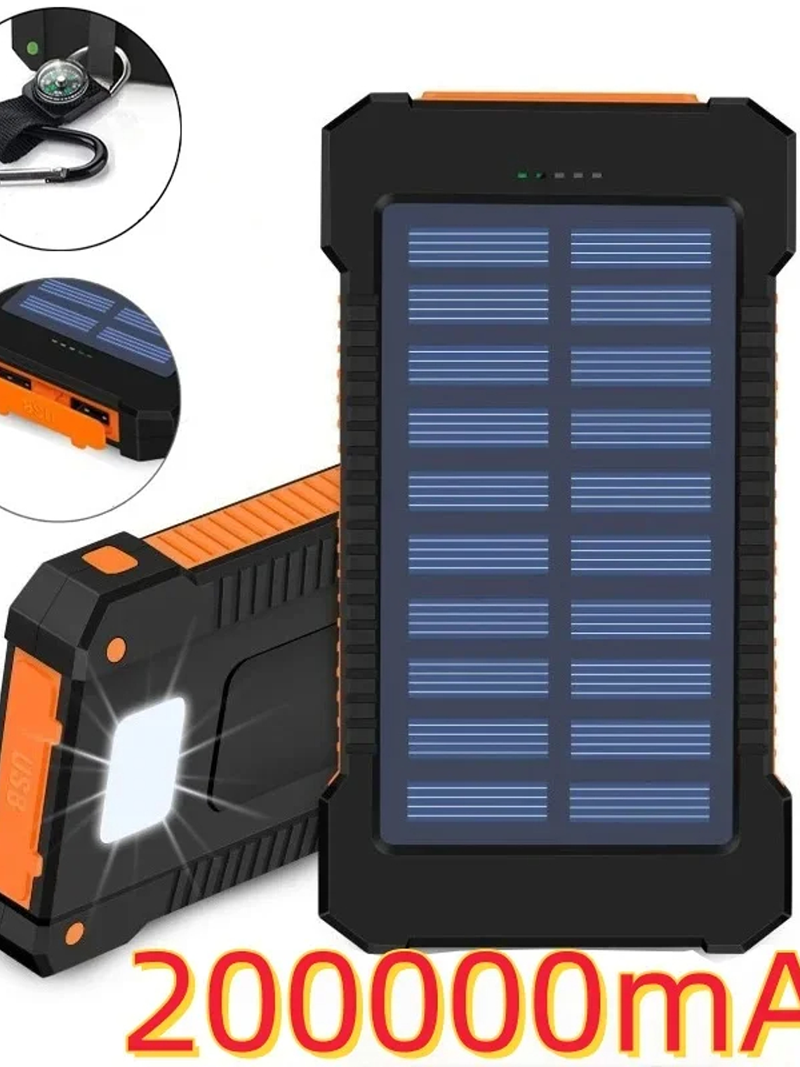Batería Externa Solar Doble Carga Impermeable 200.000 mah 11