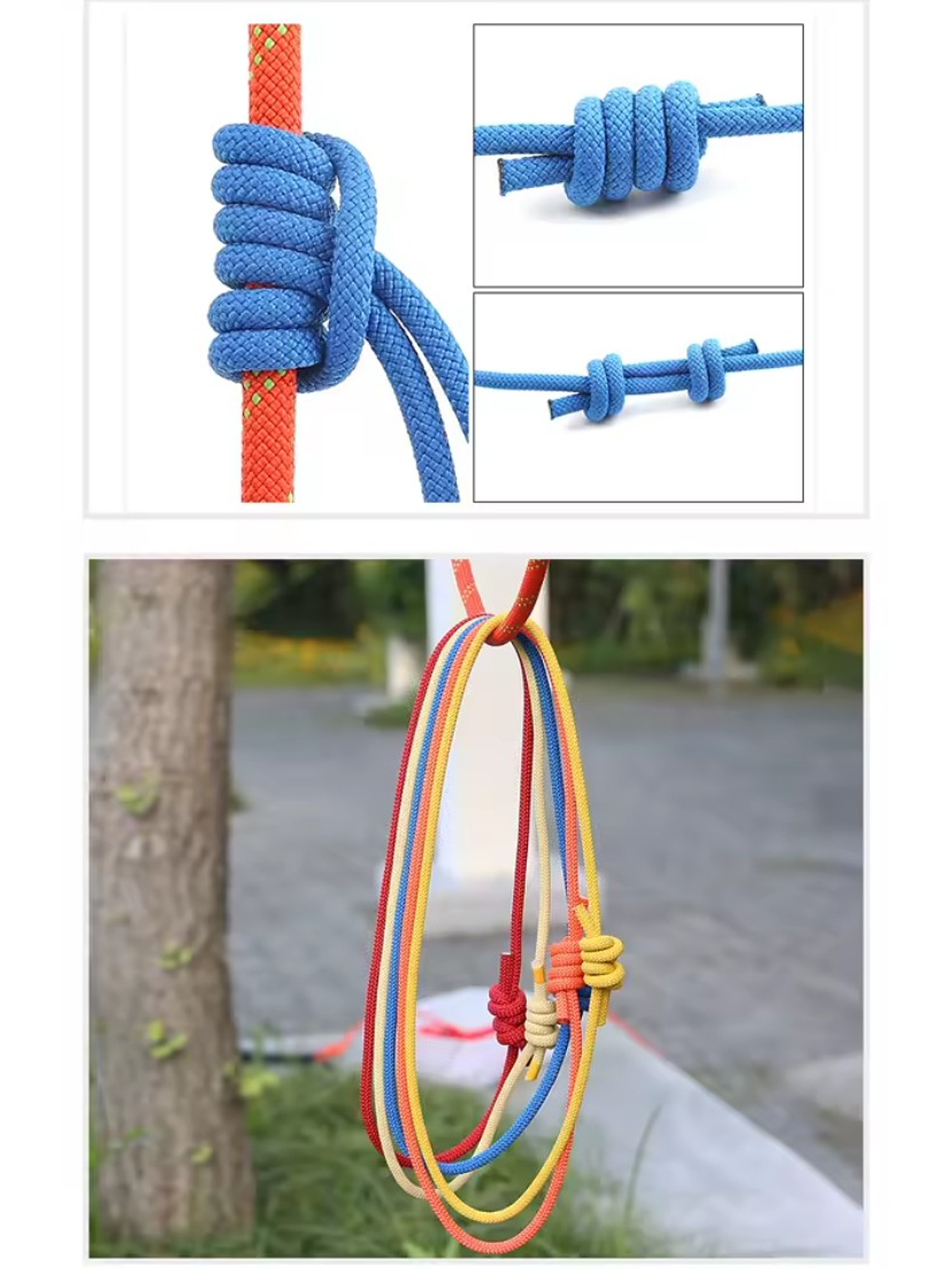 Cuerda para Nudo Prusik 120 cm (6 mm) Nylon Azul 6