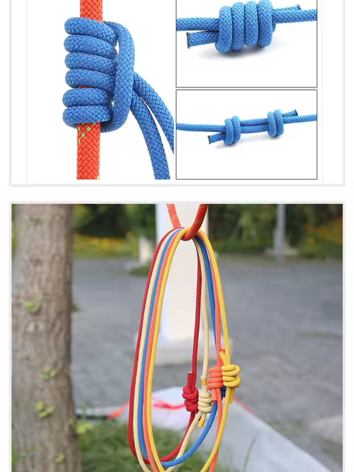 Cuerda para Nudo Prusik 120 cm (6 mm) Nylon Azul 6