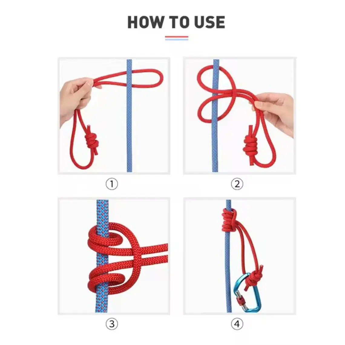 Cuerda para Nudo Prusik 120 cm (6 mm) Nylon Azul 7