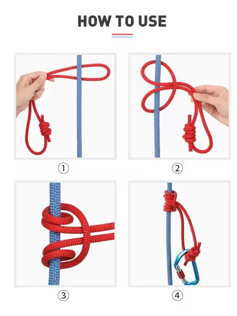 Cuerda para Nudo Prusik 120 cm (6 mm) Nylon Azul 7