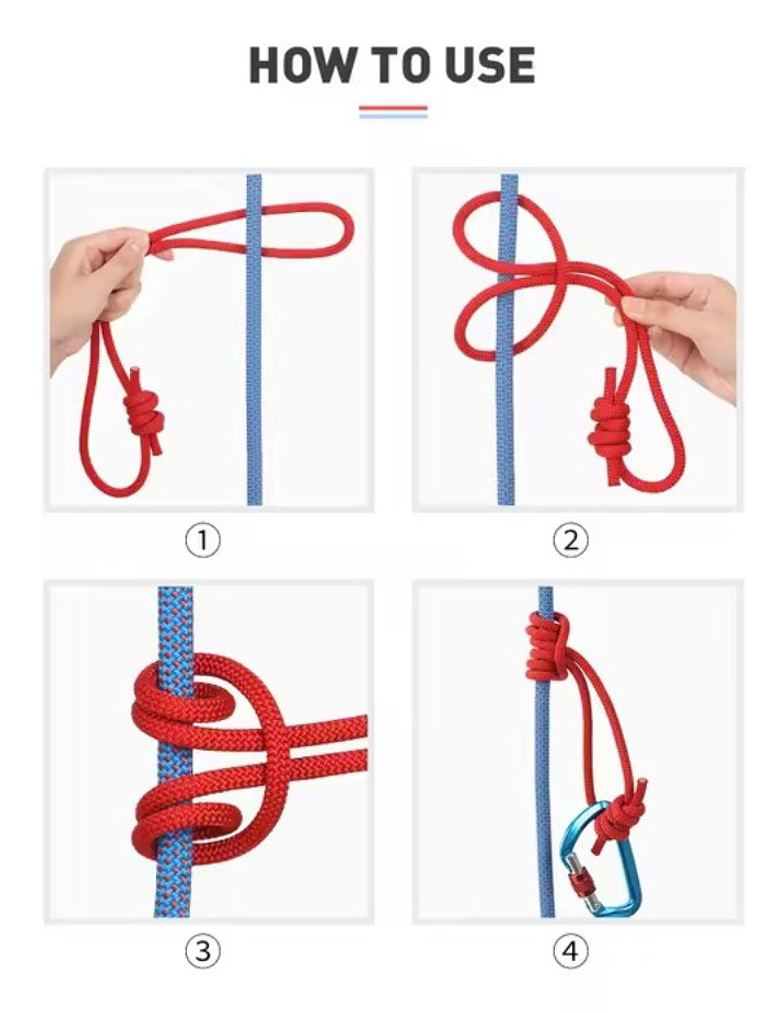 Cuerda para Nudo Prusik 120 cm (6 mm) Nylon Azul 7