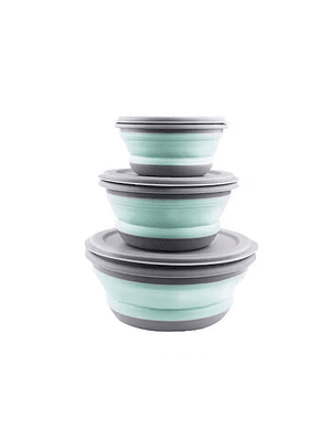 Set de Platos Plegables de Silicona para Camping y Trekking