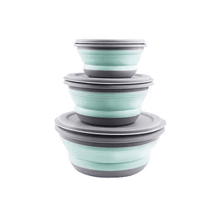 Set de Platos Plegables de Silicona para Camping y Trekking