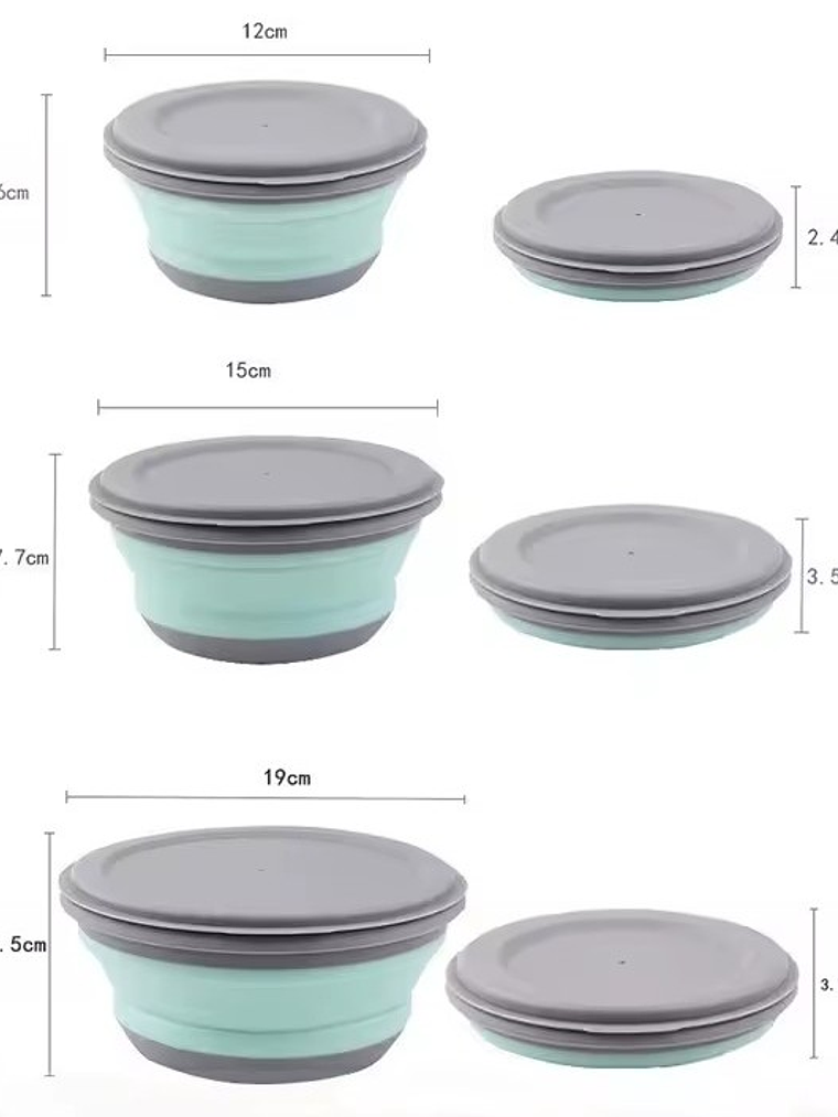 Set de Platos Plegables de Silicona para Camping y Trekking 2