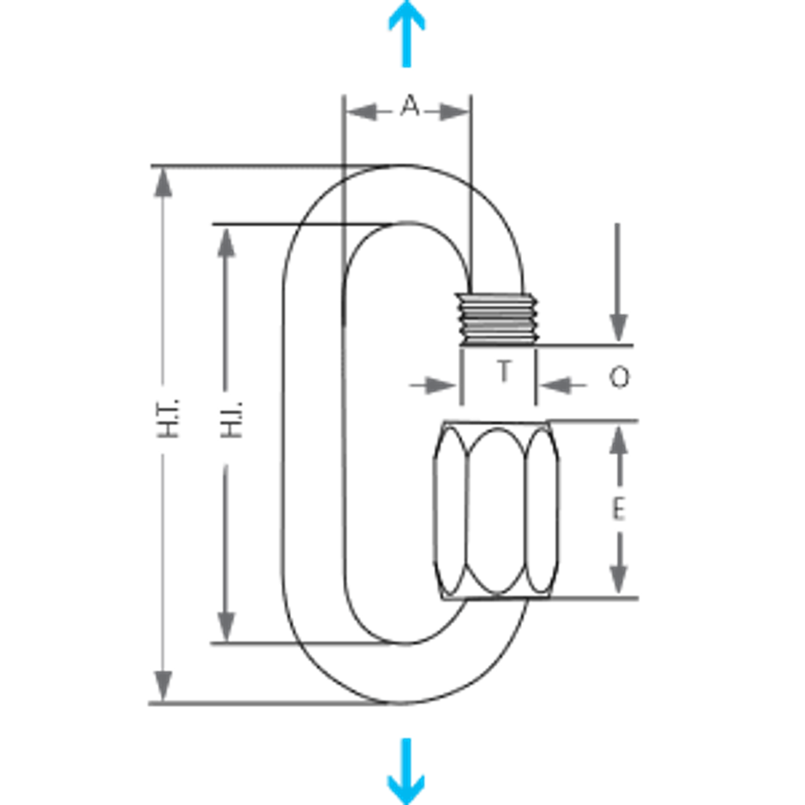 Maillón Ovalado de Acero Zincado 8 mm – 35 kN Certificado CE / EN 2
