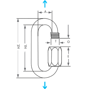 Maillón Ovalado de Acero Zincado 8 mm – 35 kN Certificado CE / EN
