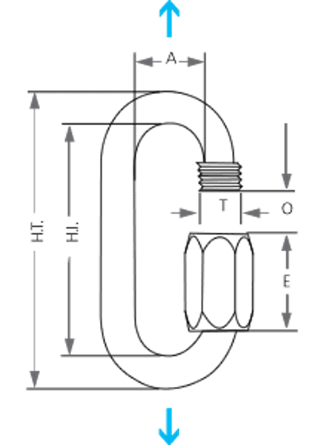 Maillón Ovalado de Acero Zincado 8 mm – 35 kN Certificado CE / EN 2