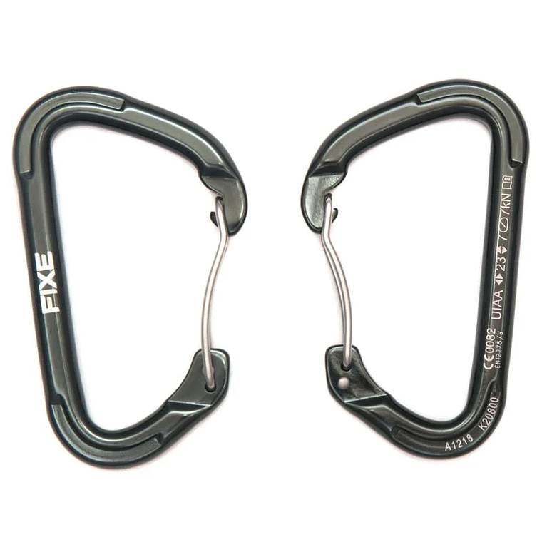 Mosquetón Aluminio Tipo D Sin Seguro 23kN ROCK BENT – FIXE 2