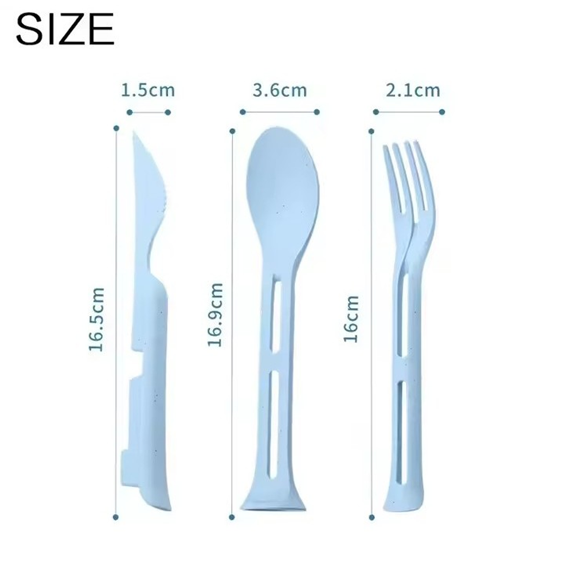 Set de Cubiertos Plegables de Camping 3 en 1 – Cuchara, Tenedor y Cuchillo 3