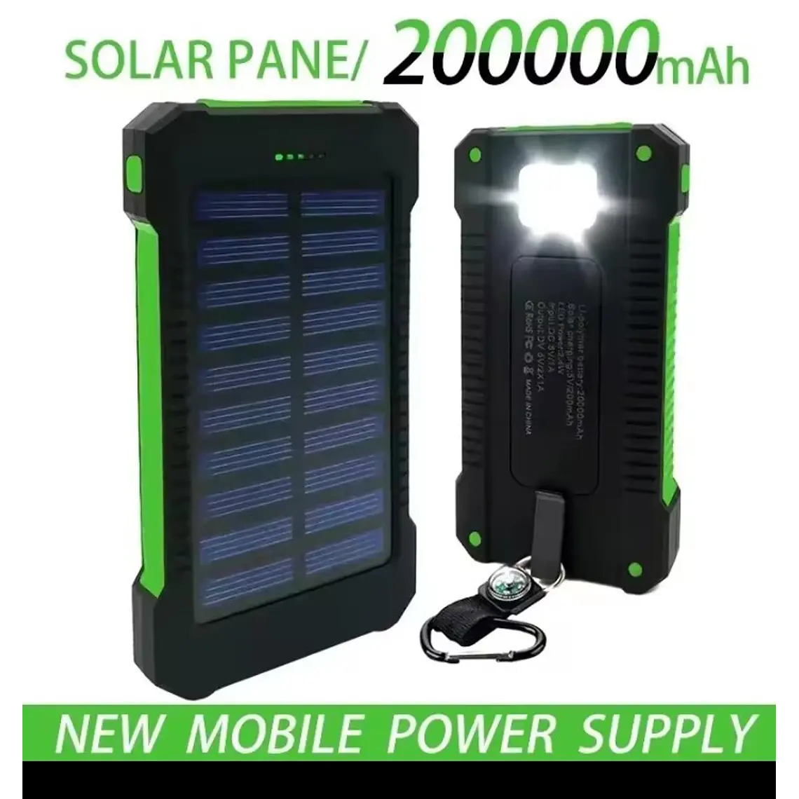 Power Bank Solar Doble Carga Impermeable 100.000 mah 10