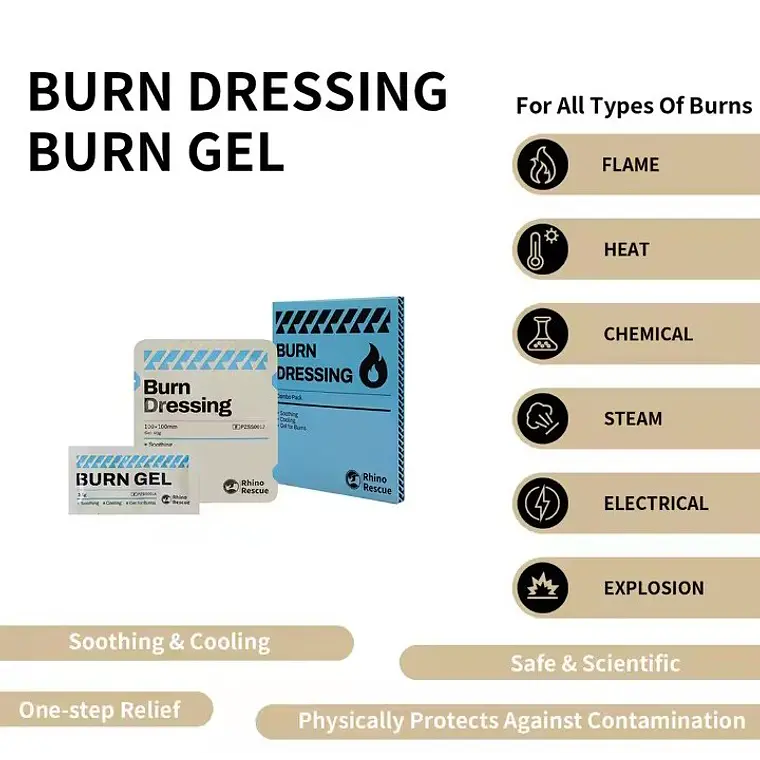 Pack Gel para Quemaduras con Apósito Rhino Rescue 5