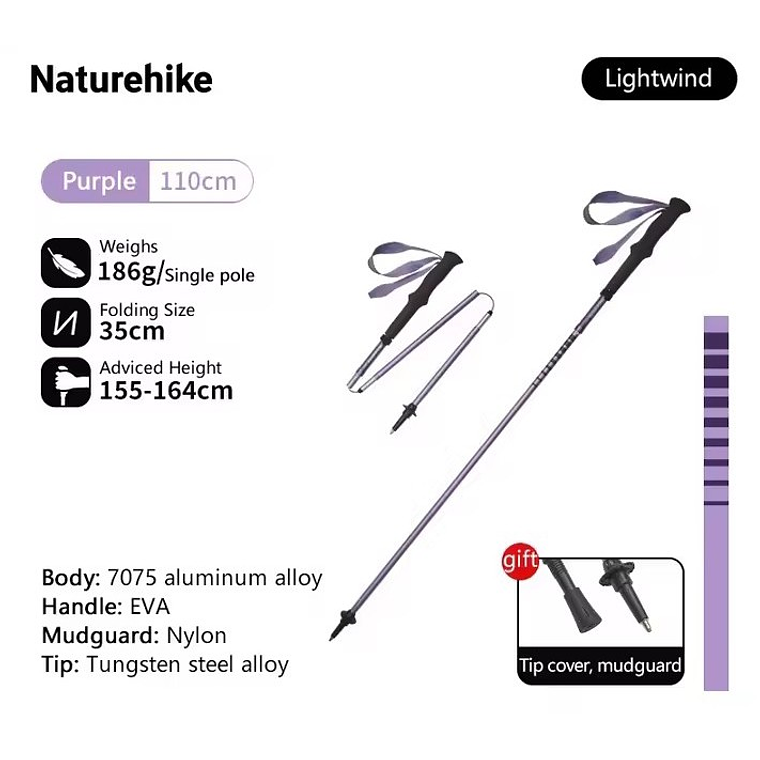 Bastones Plegables Naturehike Lightwind Pro Purple 6