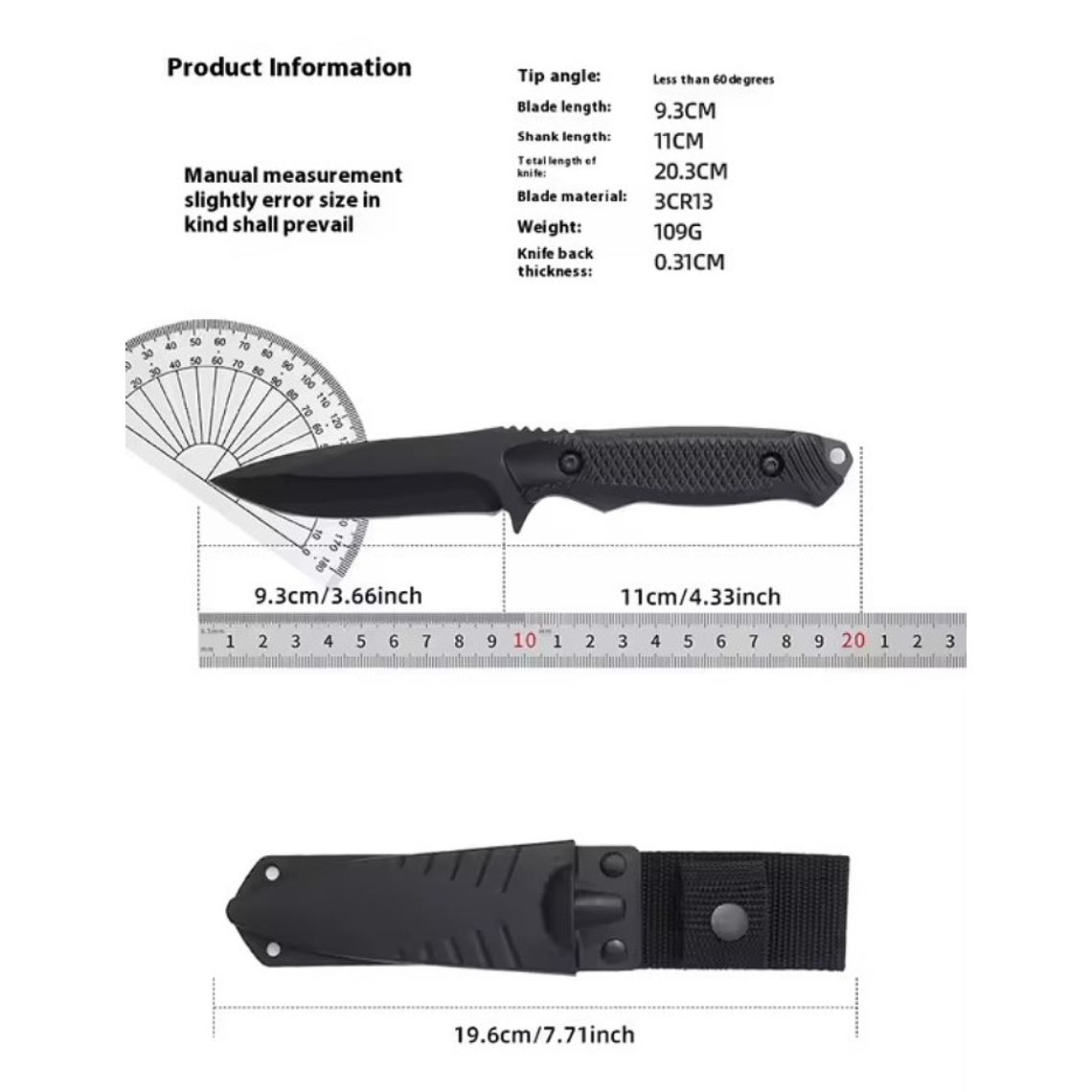 Cuchillo Táctico Outdoor Full Tang con Funda 2