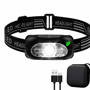 Linterna Frontal LED con Sensor | Recargable USB