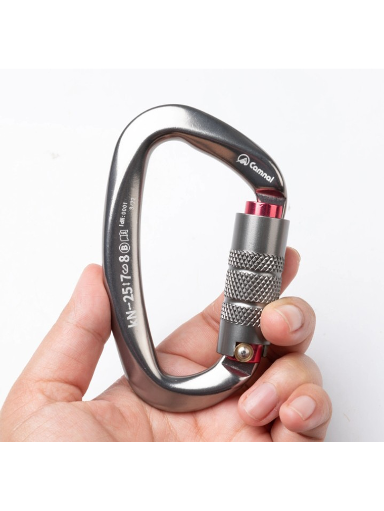 Mosquetón Tipo D con Seguro de Rosca 25 kN Certificado CE y UIAA/Camnal 2