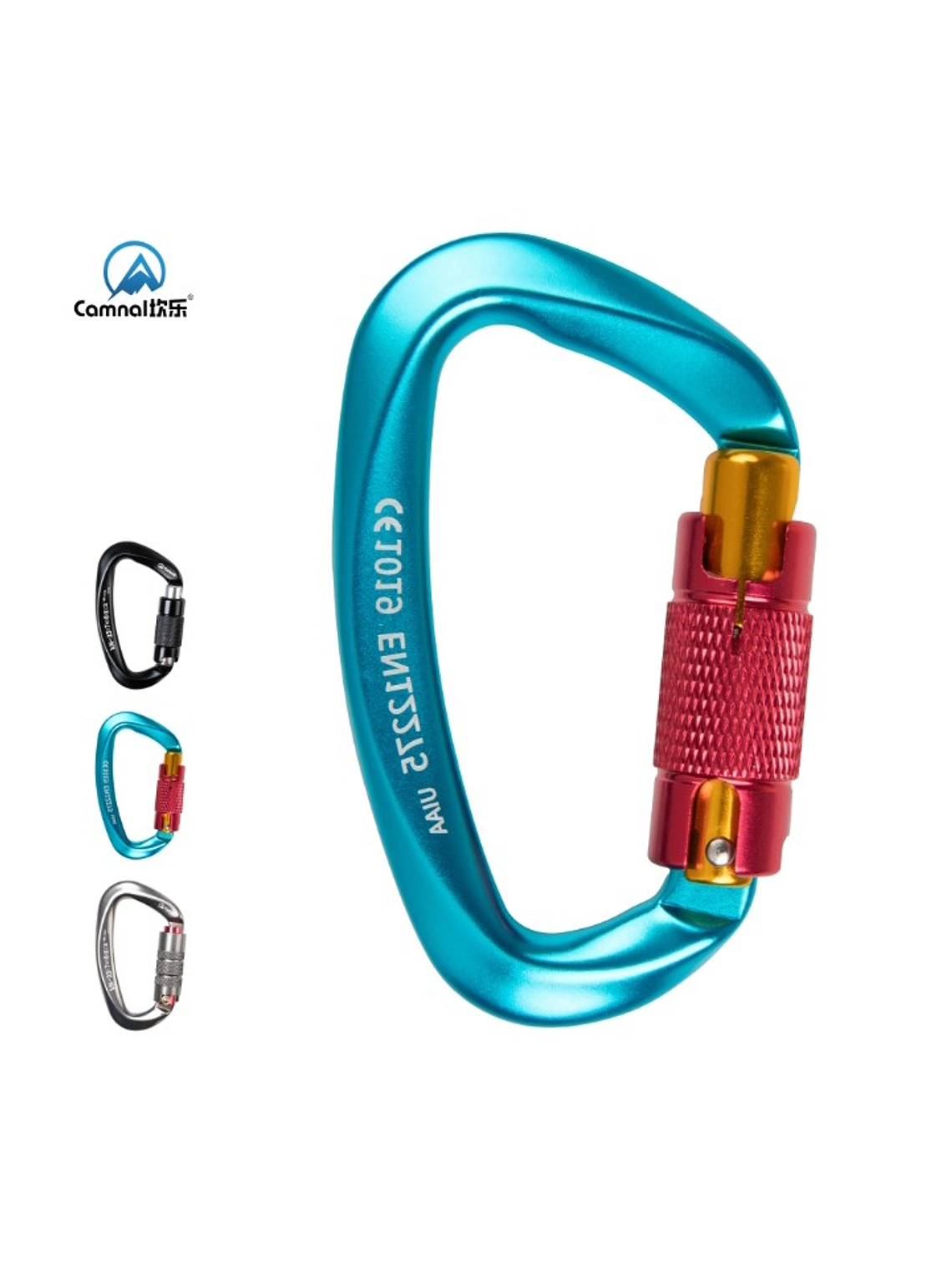 Mosquetón Tipo D con Seguro de Rosca 25 kN Certificado CE y UIAA/Camnal 6