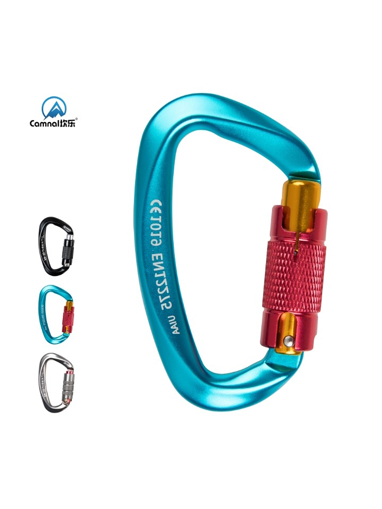 Mosquetón Tipo D con Seguro de Rosca 25 kN Certificado CE y UIAA/Camnal 6