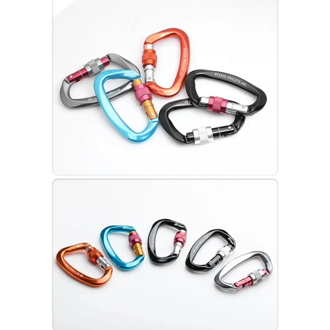 Mosquetón Tipo D con Seguro de Rosca 25 kN Certificado CE y UIAA/Camnal 3