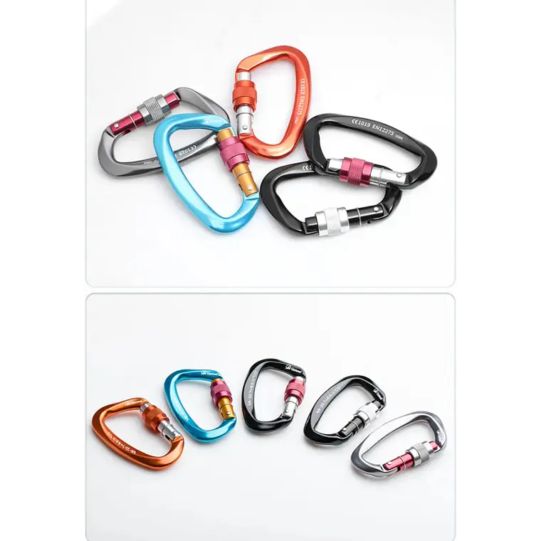 Mosquetón Tipo D con Seguro de Rosca 25 kN Certificado CE y UIAA/Camnal 3