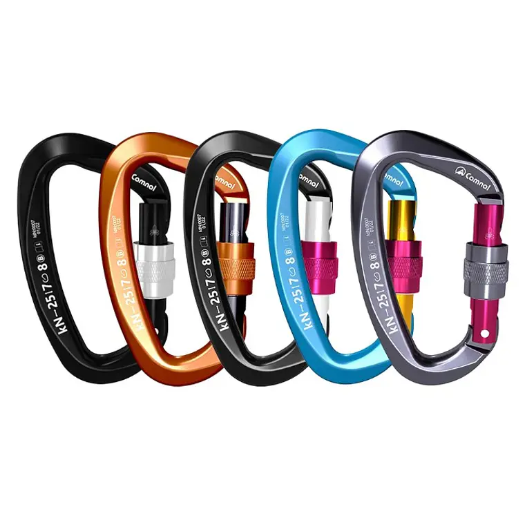 Mosquetón Tipo D con Seguro de Rosca 25 kN Certificado CE y UIAA/Camnal 1