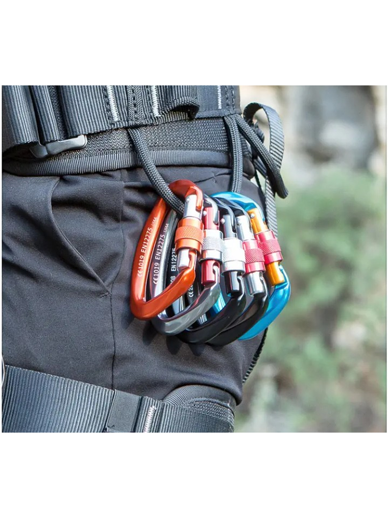 Mosquetón Tipo D con Seguro de Rosca 25 kN Certificado CE y UIAA/Camnal 4