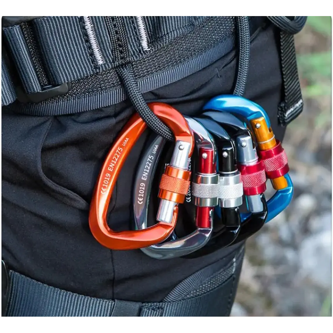 Mosquetón Tipo D con Seguro de Rosca 25 kN Certificado CE y UIAA/Camnal 5