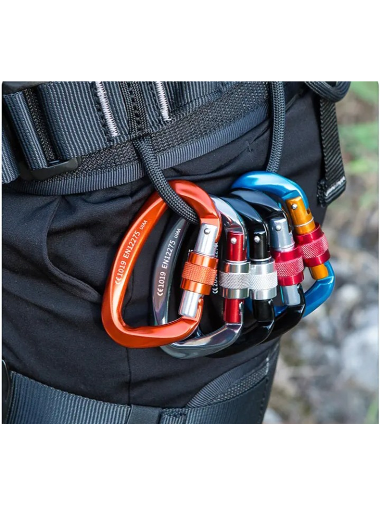 Mosquetón Tipo D con Seguro de Rosca 25 kN Certificado CE y UIAA/Camnal 5