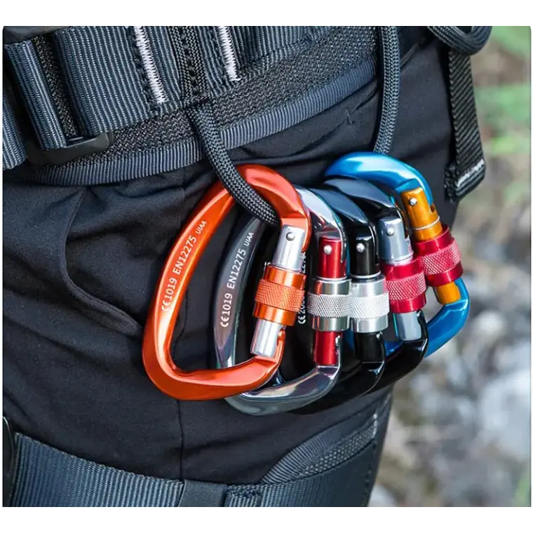 Mosquetón Tipo D con Seguro de Rosca 25 kN Certificado CE y UIAA/Camnal 5