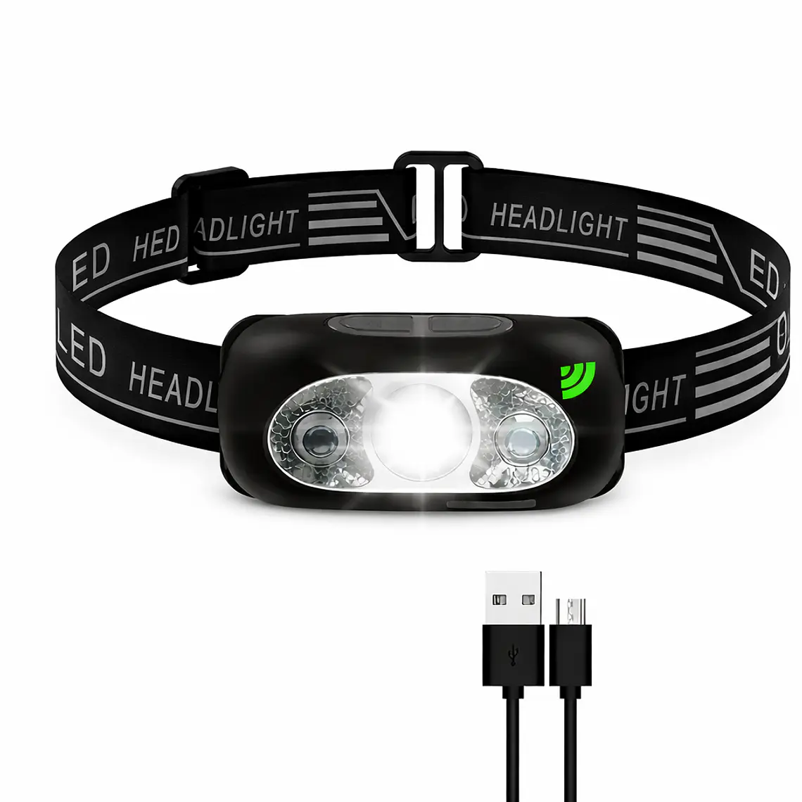Linterna Frontal LED con Sensor | Recargable USB 1