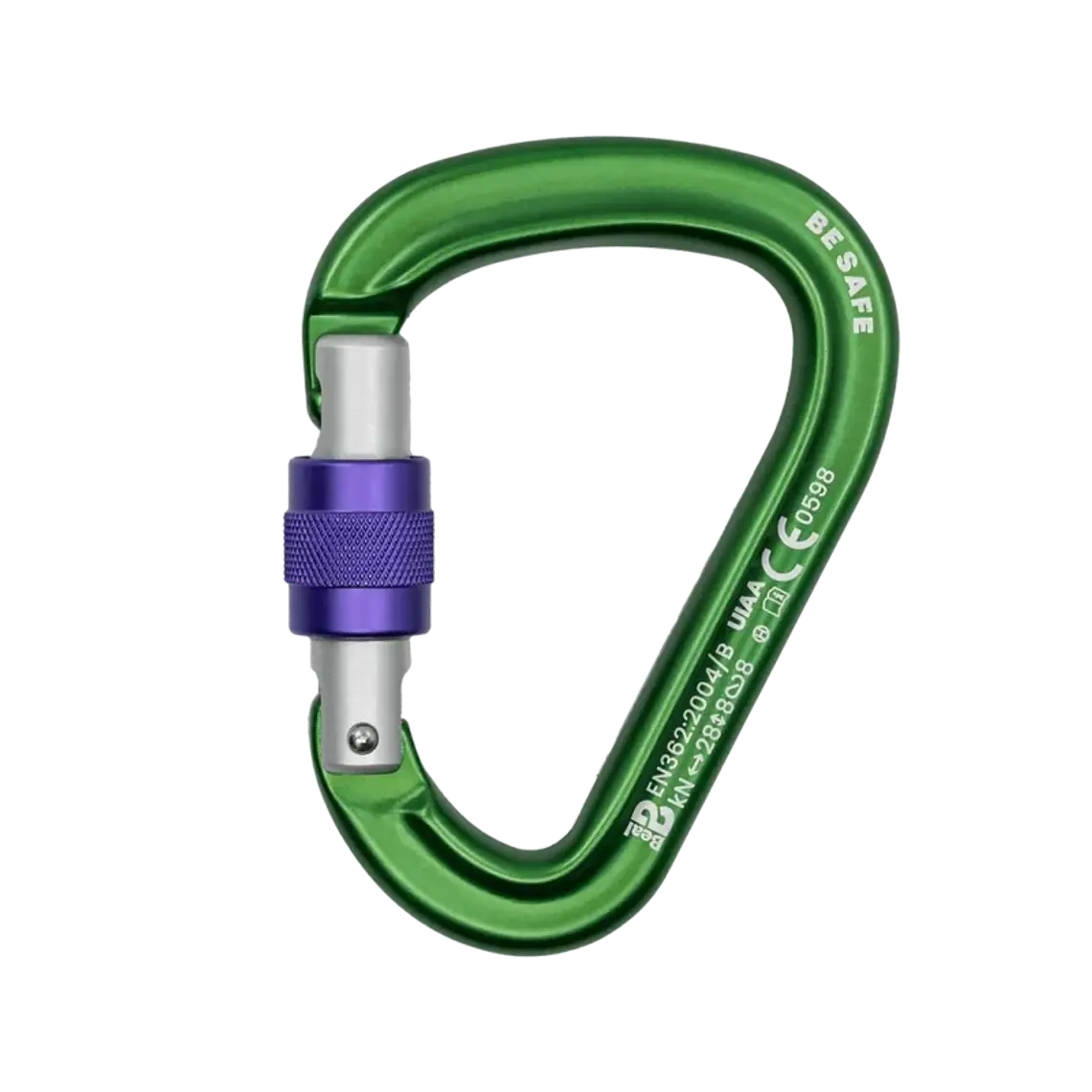 Mosquetón HMS Beal Be Safe Screw 28 kN Verde | Nevasol 1