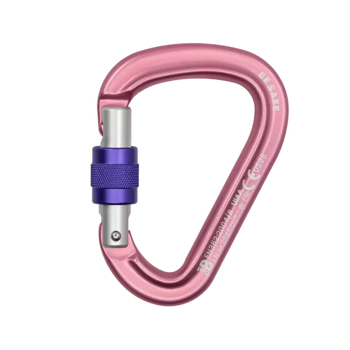 Mosquetón HMS Beal Be Safe Screw 28 kN Pink | Nevasol 1