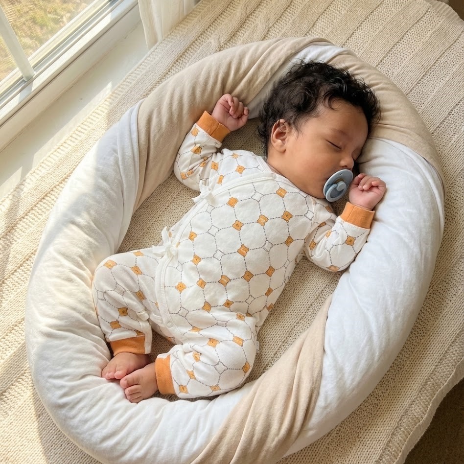 Enterito Osito Geométrico Naranjo – 100% Algodón Natural que Protege su Piel. 4