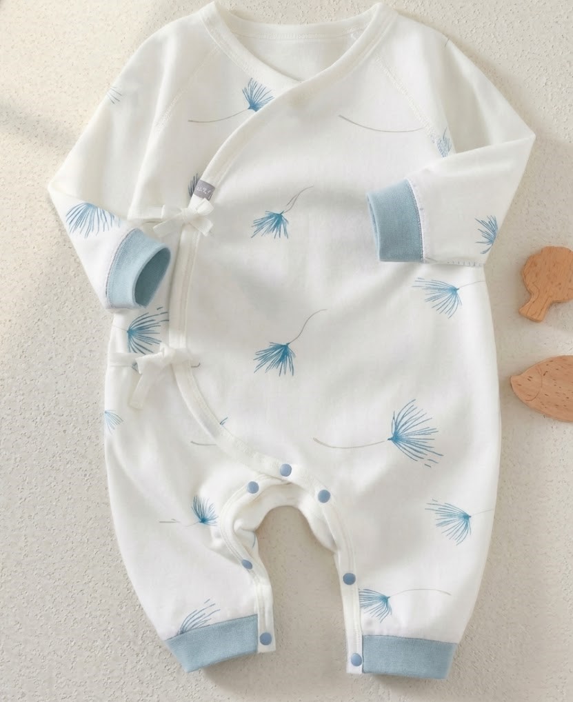 Enterito Pluma Celeste – 100% Algodón Natural para Piel Sensible 1