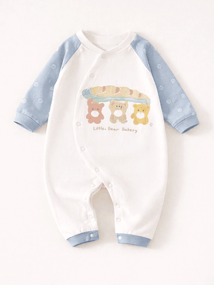 Enterito Ositos Bakery Celeste – 100% Algodón Suave para Piel Sensible