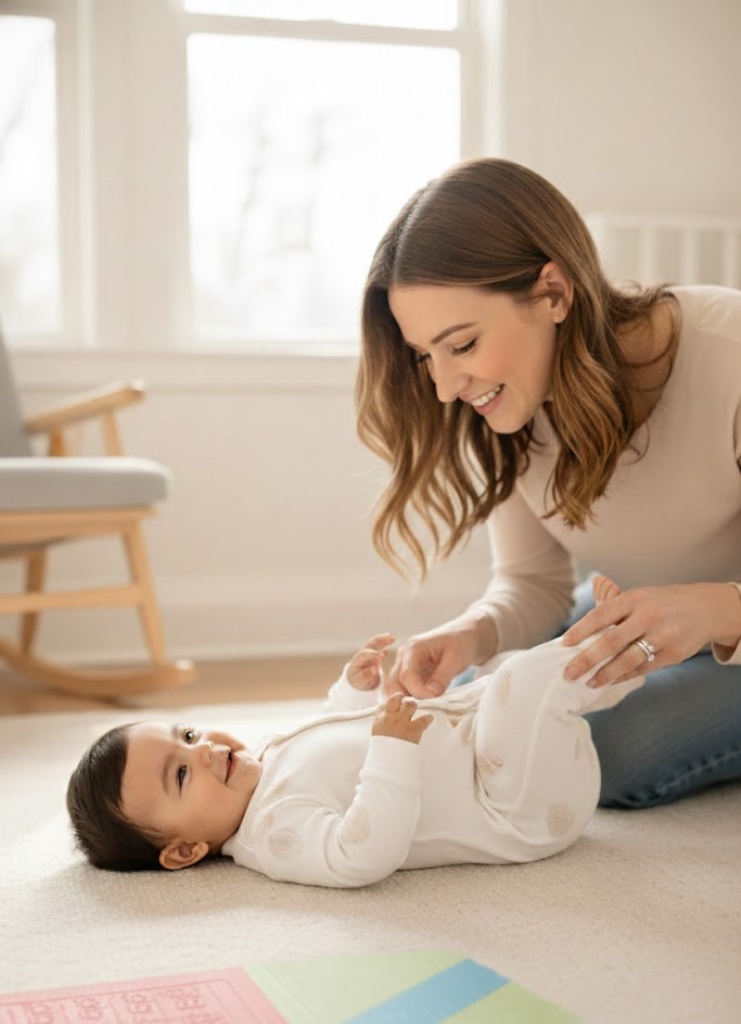 Enterito Hojas Suaves Beige – 100% Algodón Premium para Piel Sensible 4