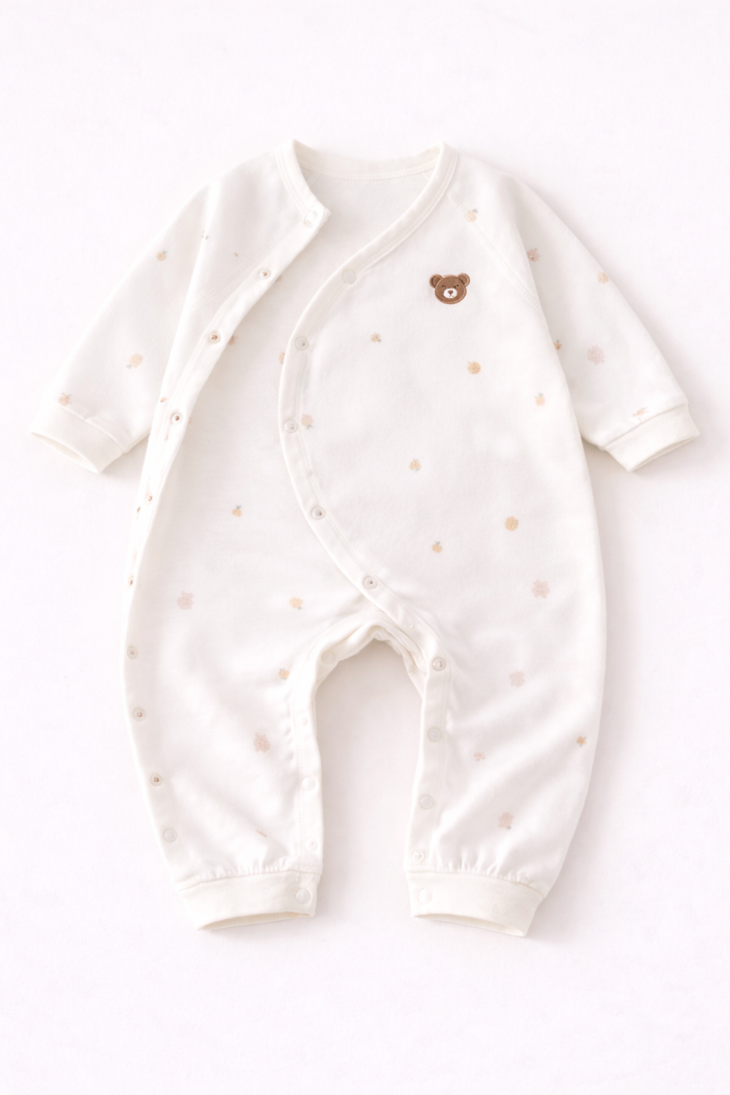 Enterito Osito Clásico Blanco – 100% Algodón Natural para Piel Sensible 10