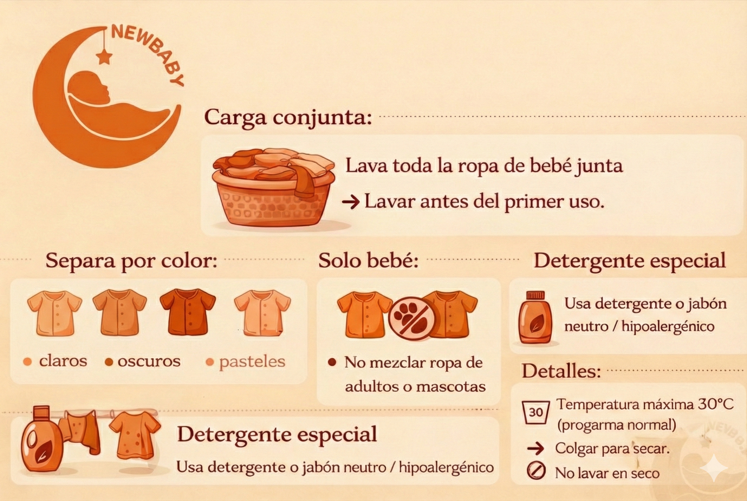 Enterito Osito Geométrico Naranjo – 100% Algodón Natural que Protege su Piel. 9