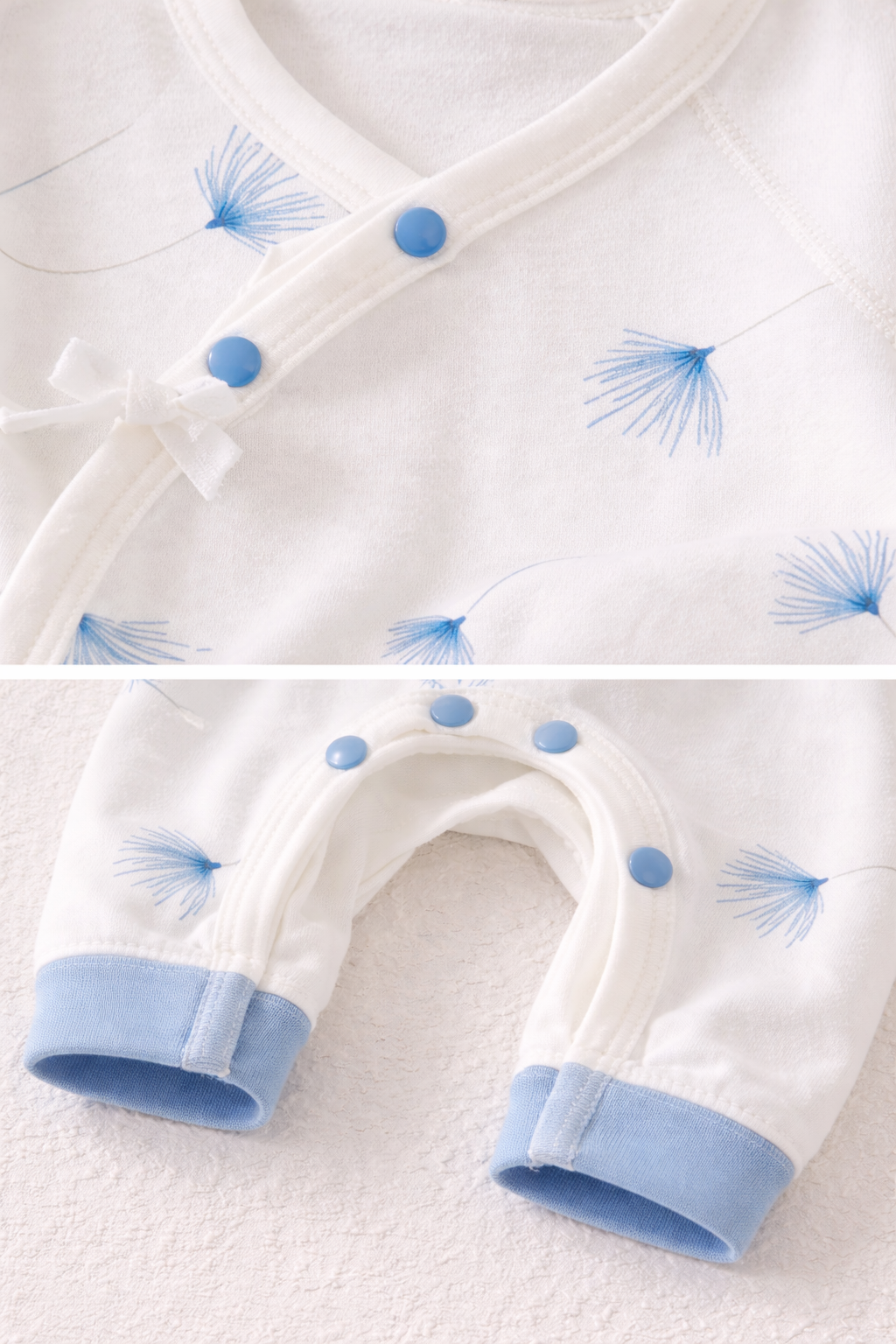 Enterito Pluma Celeste – 100% Algodón Natural para Piel Sensible 6