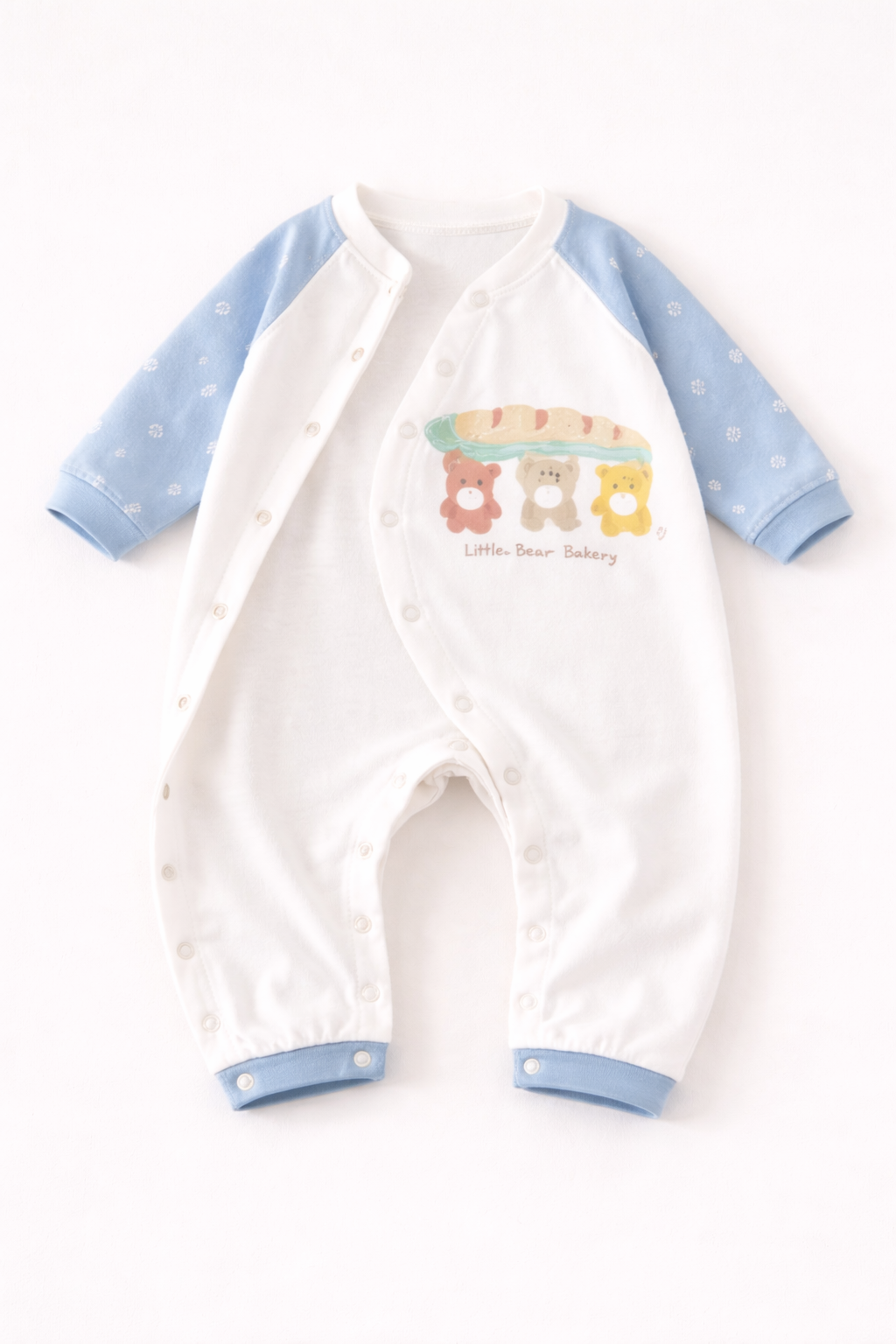 Enterito Ositos Bakery Celeste – 100% Algodón Suave para Piel Sensible 5