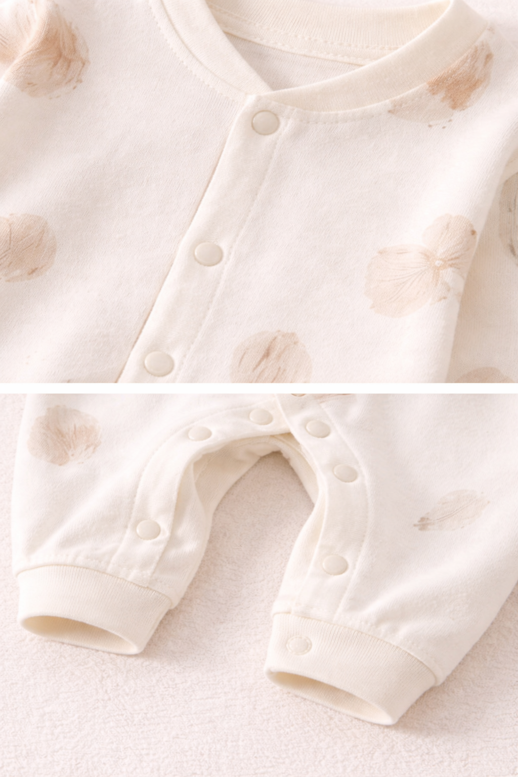 Enterito Hojas Suaves Beige – 100% Algodón Premium para Piel Sensible 7