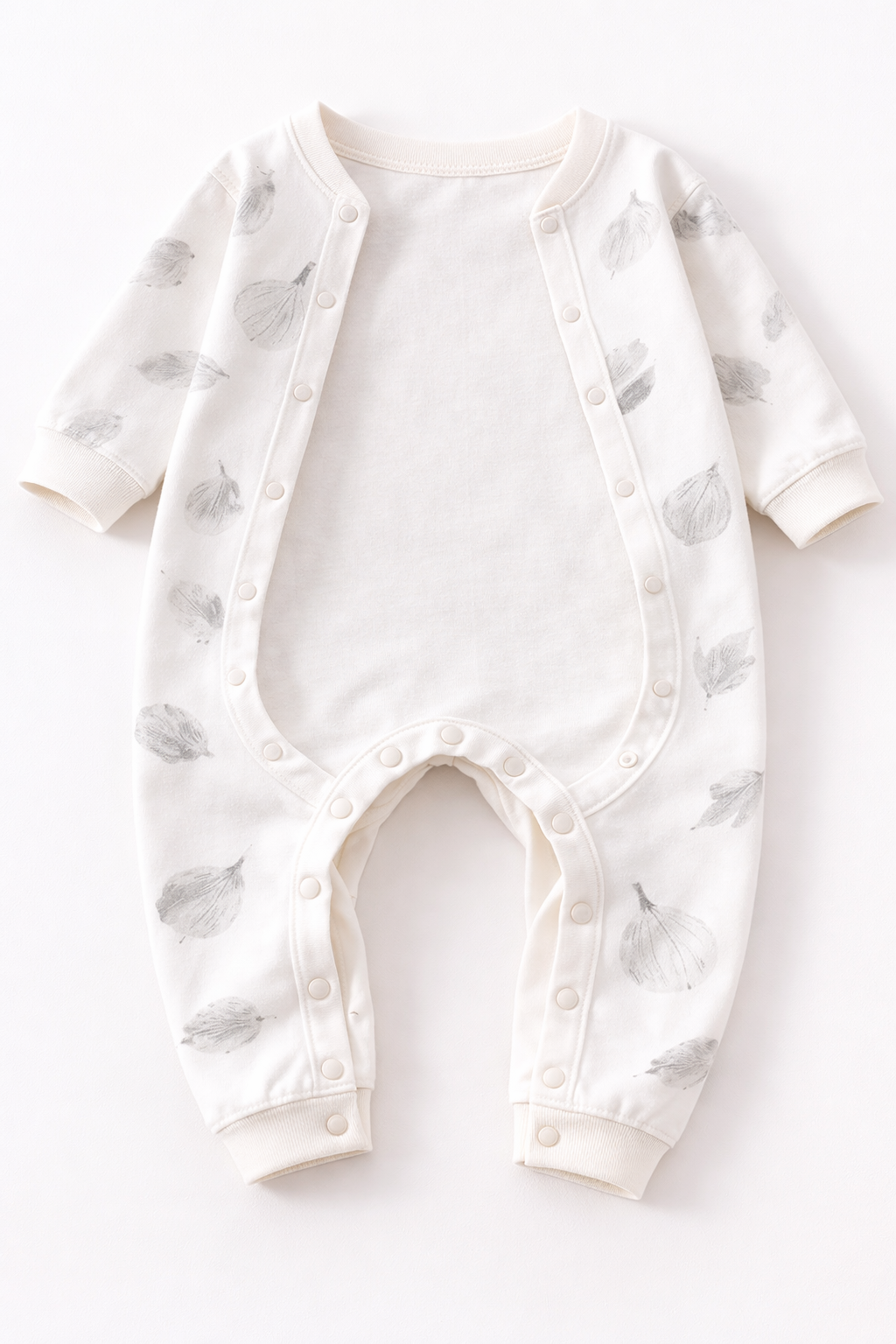 Enterito Hojas Gris Suave – 100% Algodón Premium para Piel Sensible 7