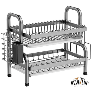 Seca platos 2 niveles Negro