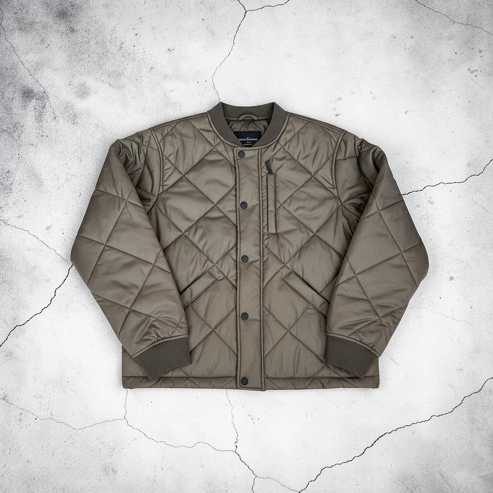 Chaqueta Bomber Quilter verde acolchada Banana Republic 2