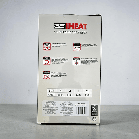 32 DEGREES Heat - Camiseta de manga larga con cuello redondo para hombre, paquete de 2, blanco/gris