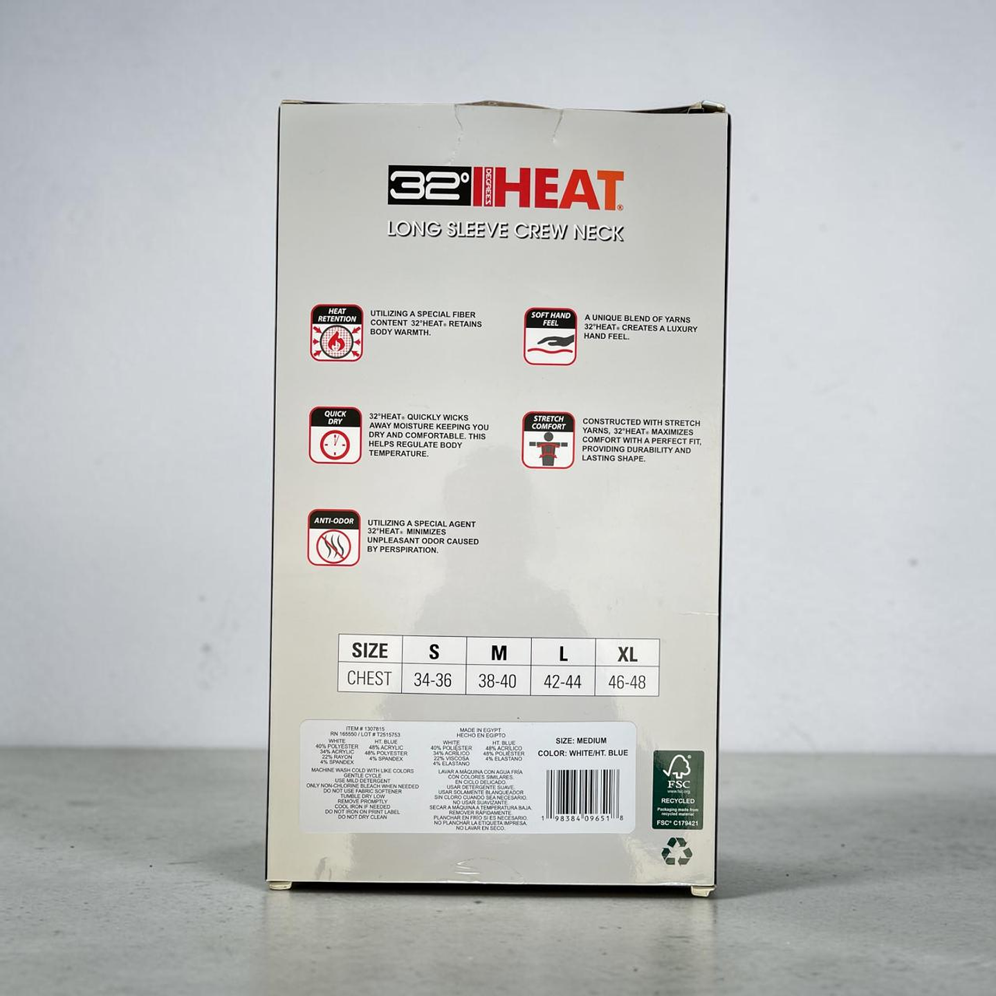 32 DEGREES Heat - Camiseta de manga larga con cuello redondo para hombre, paquete de 2, negro 2