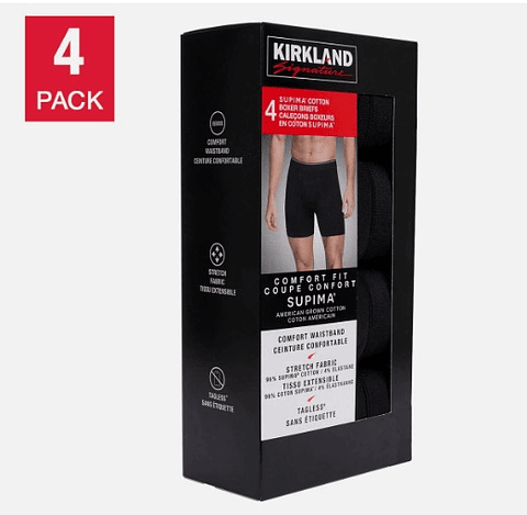 Pack 4 Boxer Kirkland negros
