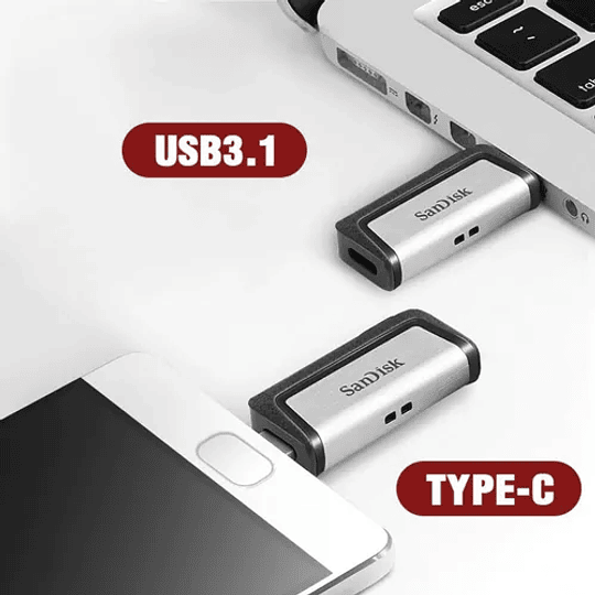 Pendrive Ultra Dual Usb 3.1 A Tipo C Sandisk 32gb