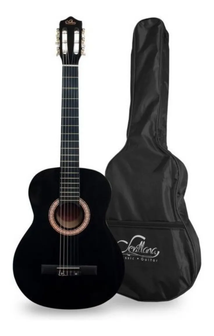 Guitarra Clásica 39 Sevillana + Funda Alma - BLACK 8448